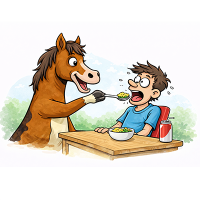 Horse-feeding